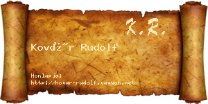 Kovár Rudolf névjegykártya